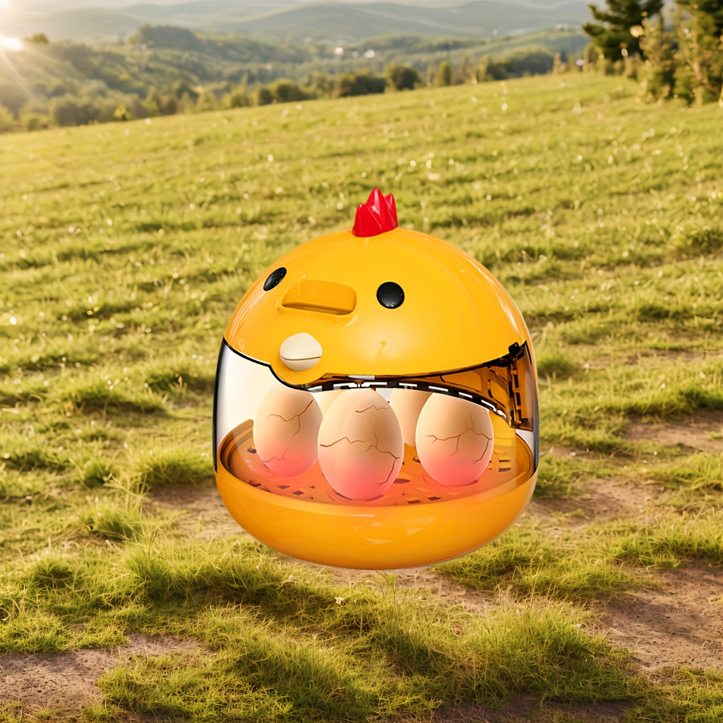 1pc, USB-powered Egg Incubator for 6/12 Small Transparent Shells - Automatic Bird Egg Hatcher with Yellow Plastic Design, Clear Lid for Easy Observation, Compact Animal Incubation Device | Transparent Top Hatchery | Plastic Structure, Detachable Cover, Suitable for Various Egg Types, Ideal for Indoor Use