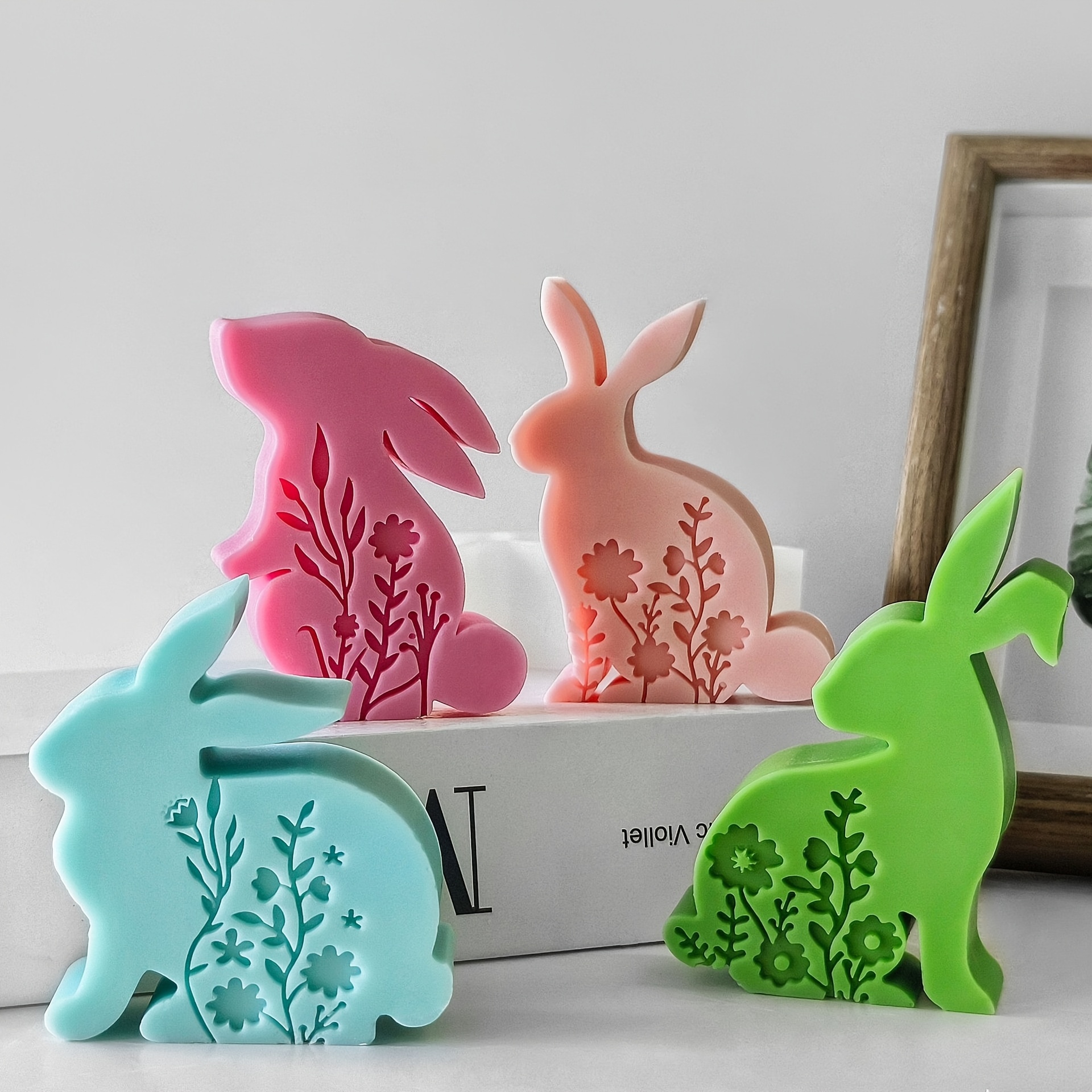 

1pc Silicone Easter Bunny Candle Mold, Diy Embossed , Animal Shape, For Crafting Ornaments, Paperweight, Diffuser, Stone Gift Making