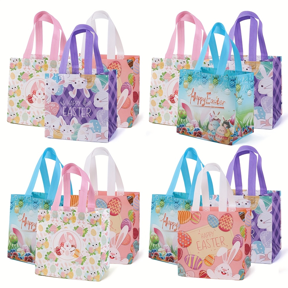 

12pcs Easter Gift Bags With Handles - Non-woven, Egg Hunts & Party Favors, , Easter Egg Hunt Bags, Easter Baskets