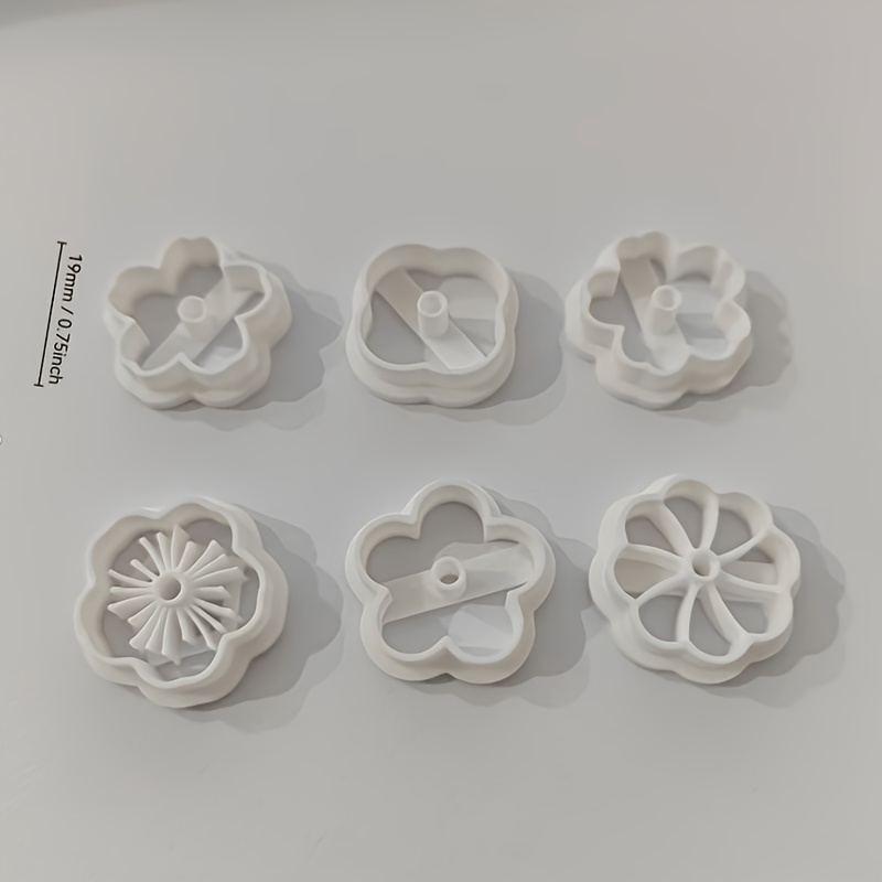 TEMU 6pcs Clay Mold Set, Polymer Clay Molds For Flower Stud Earrings, Perfect For Country, Kawaii, And Romantic Styles Of Jewelry, Ideal For Spring
