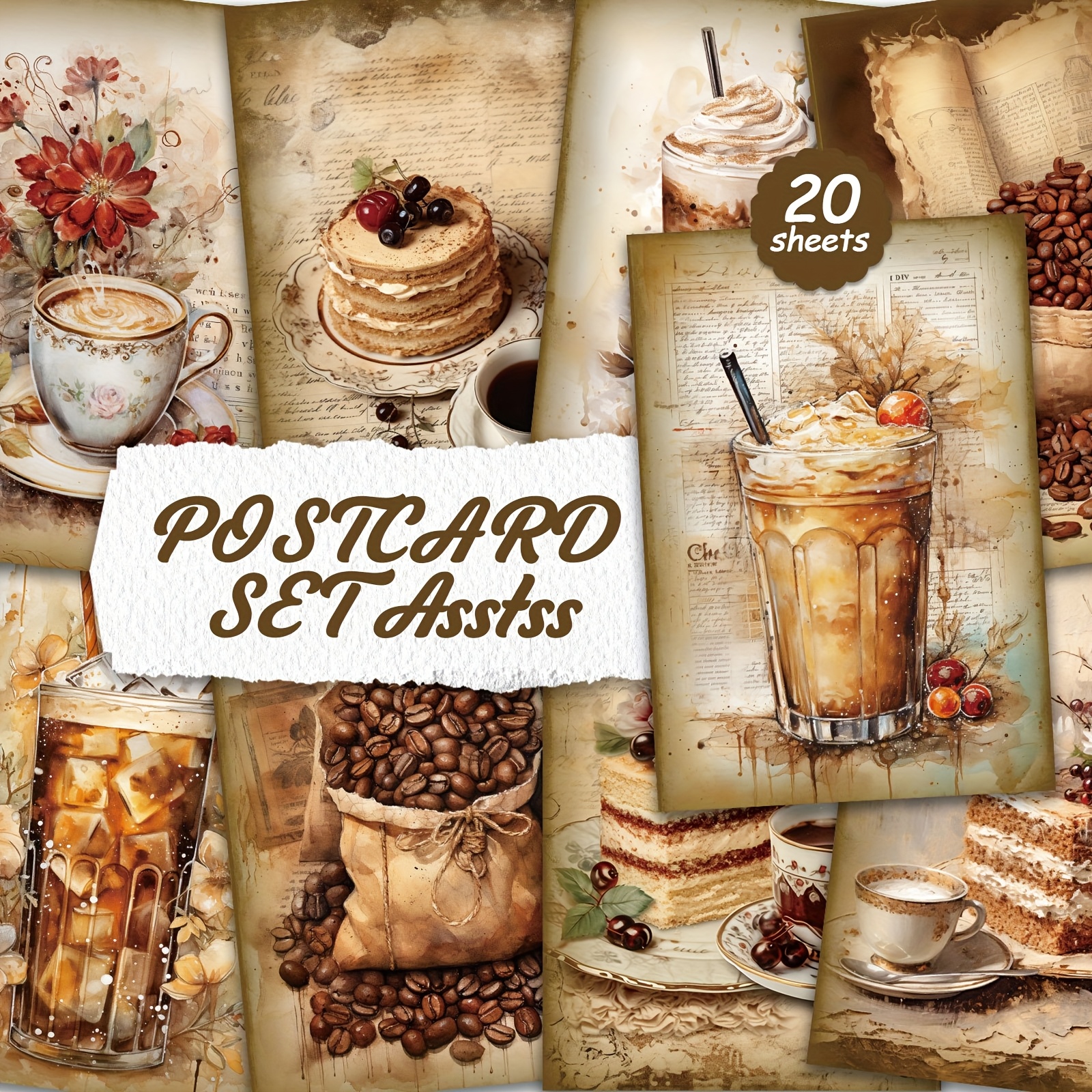 -style Postcards Sets For Cardboard Writing, Smooth Surfaces, English Scrapbooking, Trash Diary, Crafts, Greeting Cards