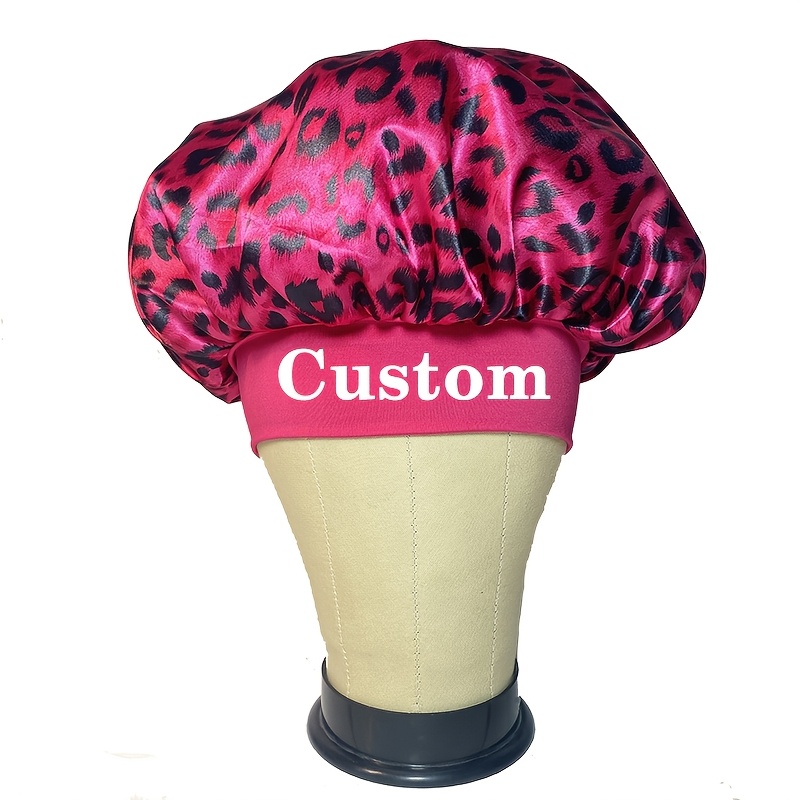 Customized Leopard Print Satin Bonnet, Soft and Comfortable