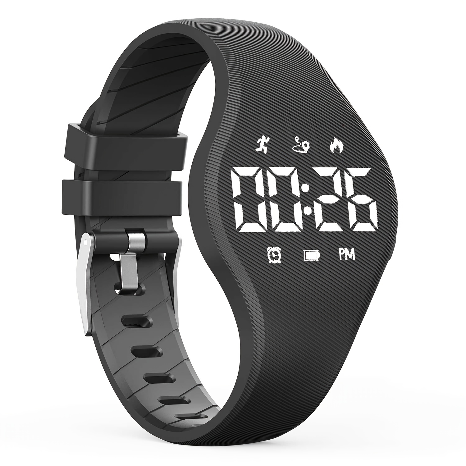 TEMU Horloge met stapstappenteller, afstandsmeter, calorieënmonitor, stopwatch, alarm en pedometer