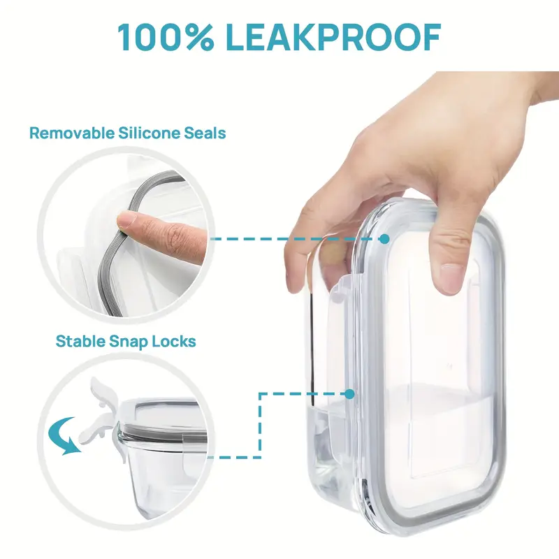 16 pack glass food storage and storage sets 8 jars and 8 lids food storage containers airtight bento boxes with leak proof locking lids for microwave oven freezer and dishwasher bpa free Product details 6