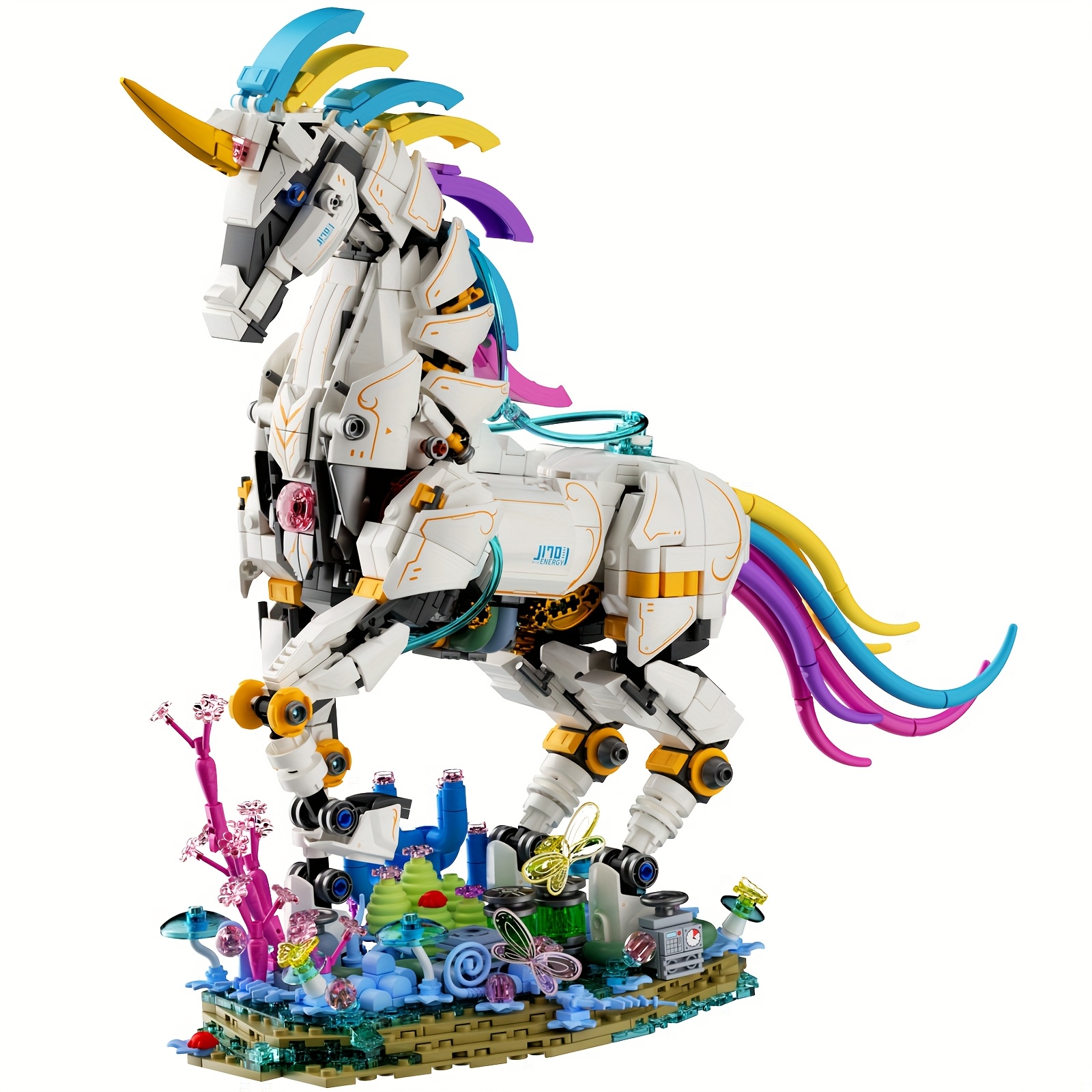 

1492pcs Unicorn Building Kit For Adults, Led Lights, Set, Abs Toy, For &