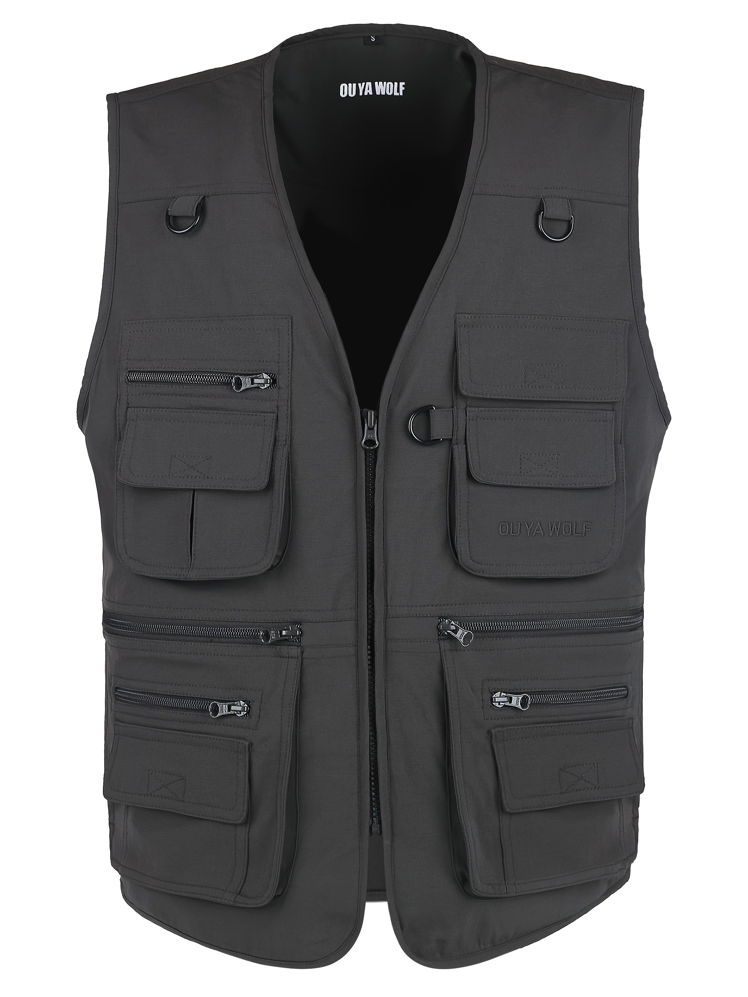 mens casual flap pocket vest chic stretch quick drying cargo vest for outdoor activities