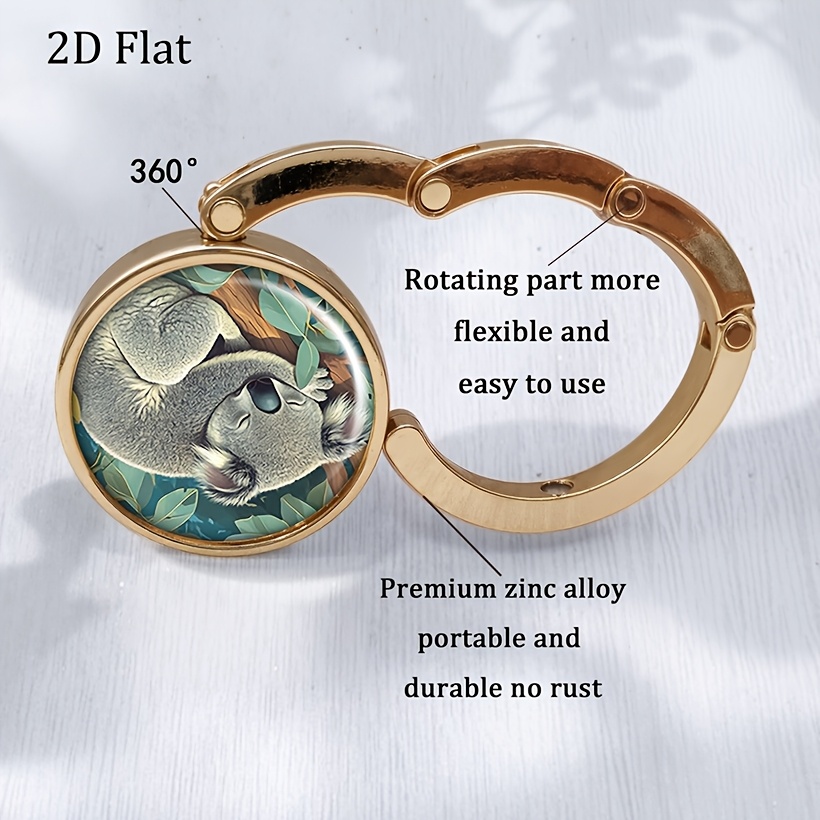 Cute Koala-Shaped Foldable Purse Hanger Hook