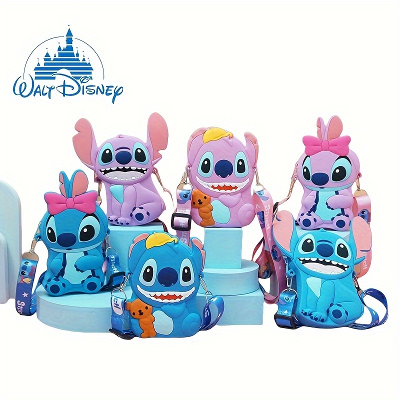 

Disney Cartoon Print Stitch Coin Purse, Adjustable Strap Crossbody Bag, Silicone Phone Storage Pouch
