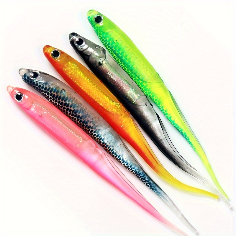 1 Pack Thread T-tail Soft Lure With 10pcs 6.5cm Drop-shaped Pvc