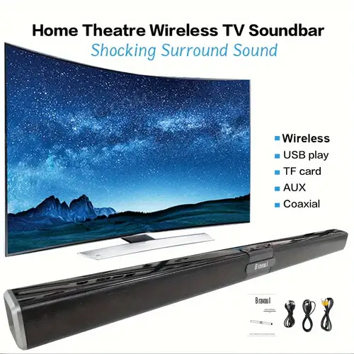 Barre de son détachable Haut-parleur TV, Barre de son TV Barres de son  Bluetooth sans fil avec système audio stéréo 3d Surround Sound System