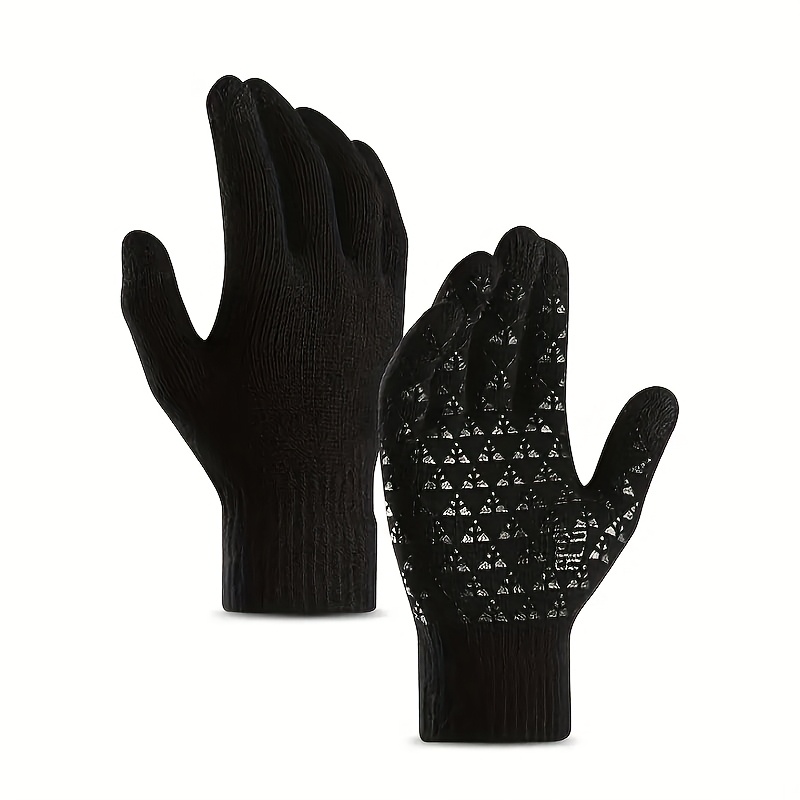 TEMU A Pair Of -lined Thick Knitted Gloves, Touchscreen Gloves, Outdoor Gloves, Winter Gloves, Travel Gloves, Fingerless Gloves, Christmas Gift,