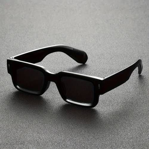 1 2 pair of mens rectangular minimalist stylish and elegant trendy sunglasses anti ultraviolet suitable for daily beach vacations must have for trendy people ideal gift for
