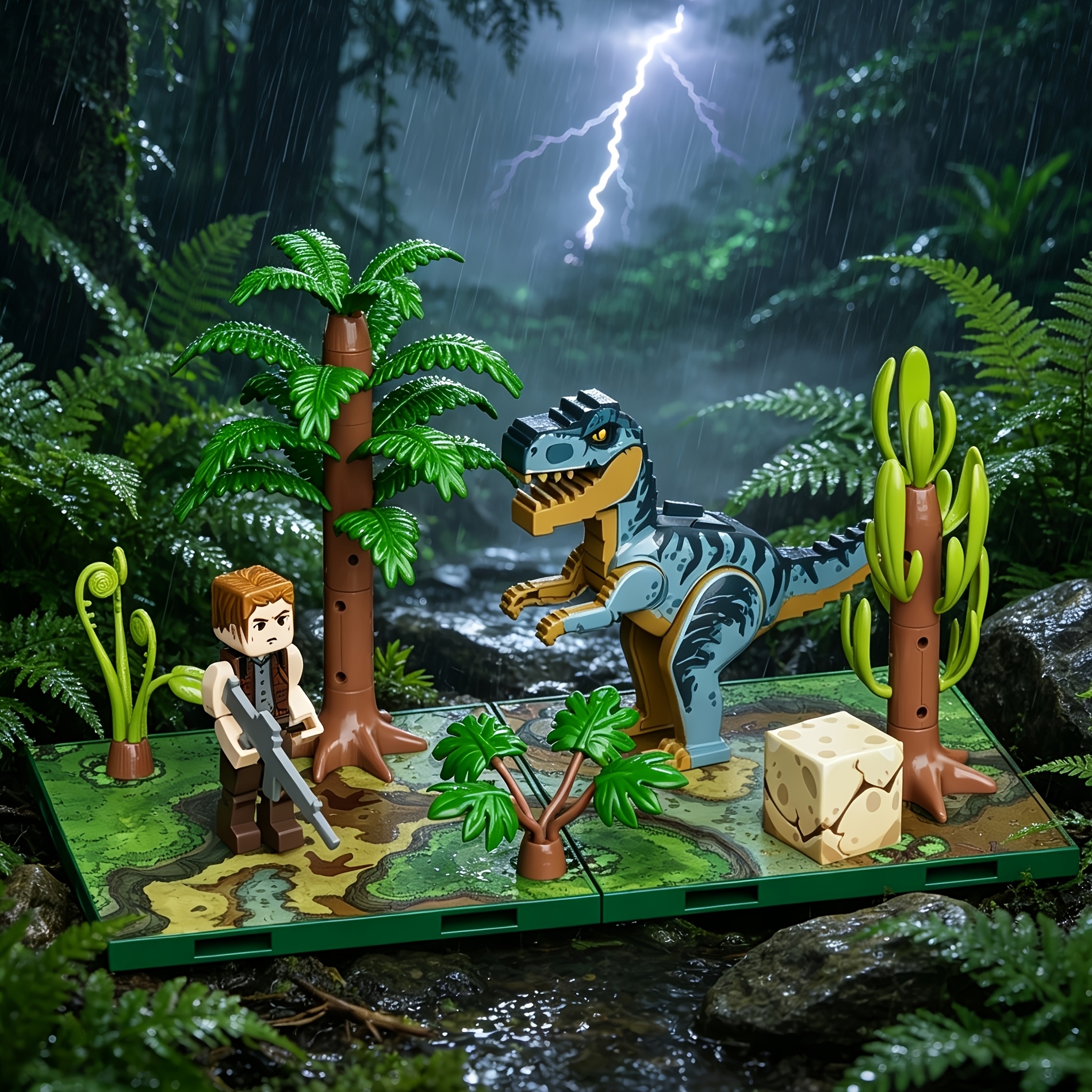 Dinosaur Building Block Set, Large Long-Neck Dinosaur Model