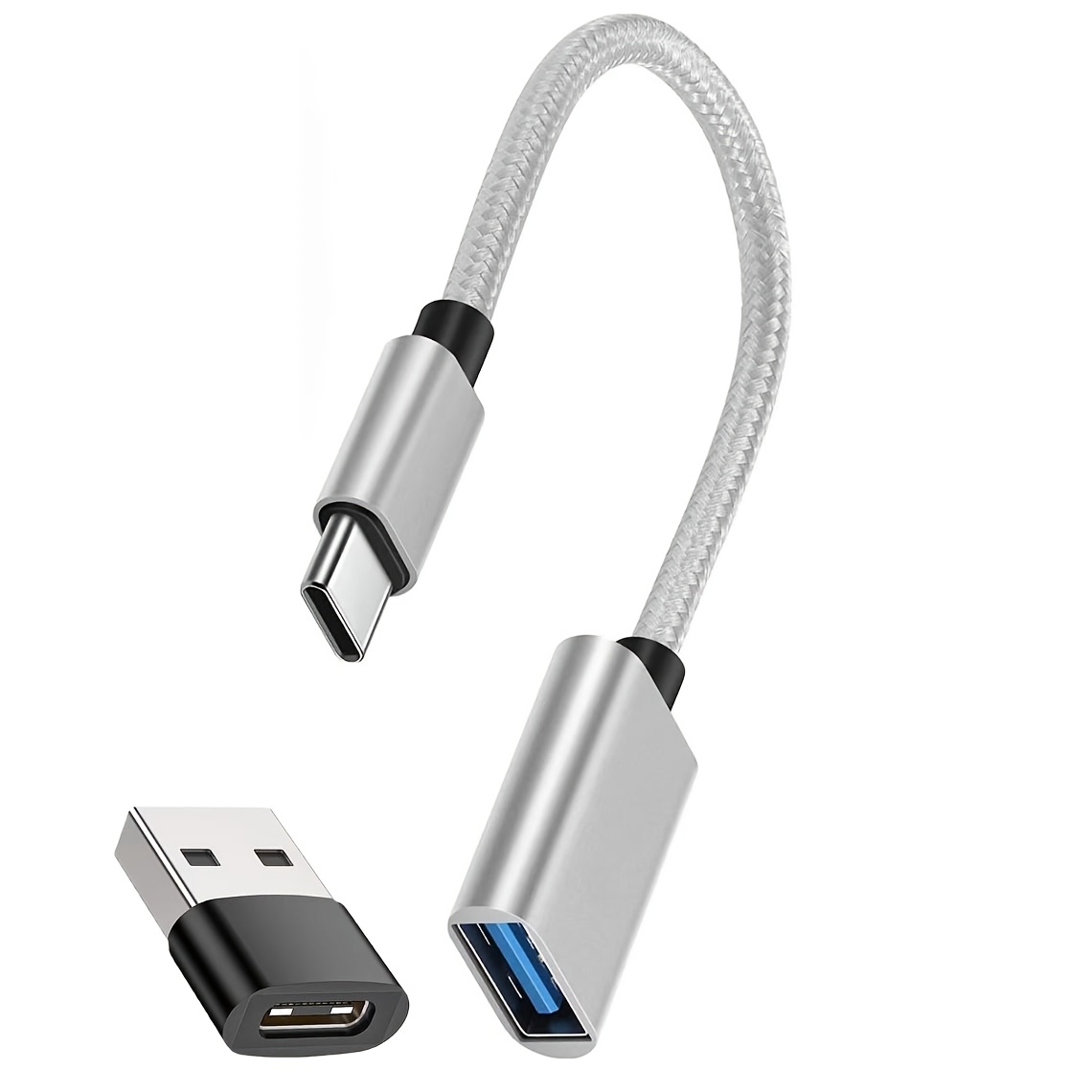 TEMU Adattatore USB C a USB OTG, con adattatore connettore da C a USB USB C a USB cavo OTG portatile, per smartphone, console, chiavetta USB, mouse,