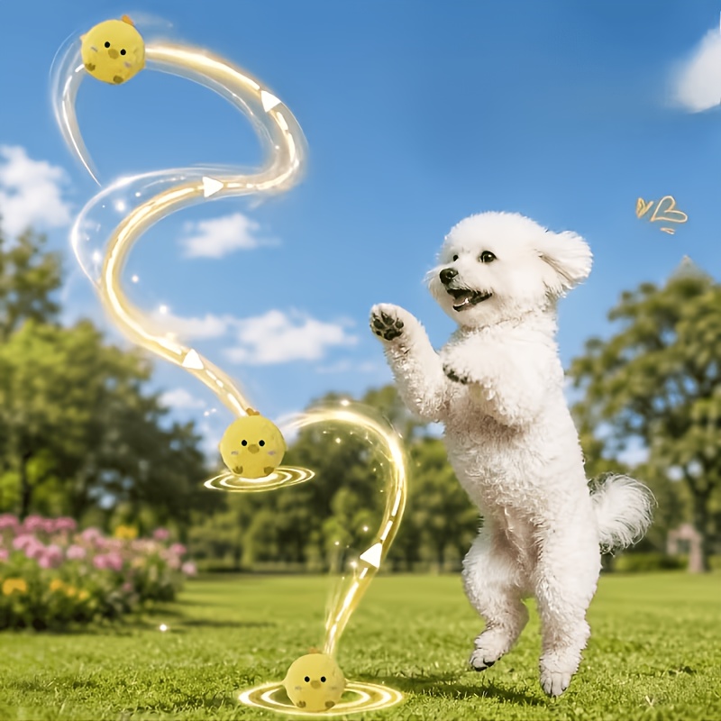 2pcs Yellow Chick Interactive Bouncing Squeaky Toy Ball