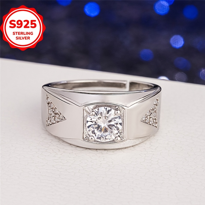 925 Micro Set Adjustable Ring - Gender Neutral, Business Style, Engagement Ring