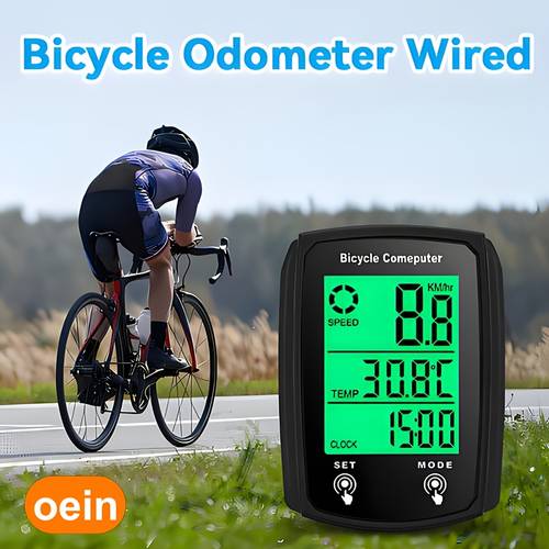 , computadora de bicicleta con cable, odómetro de bicicleta con cable mph km/h, velocímetro de bicicleta con sensor táctil, pantalla lcd digital , automático