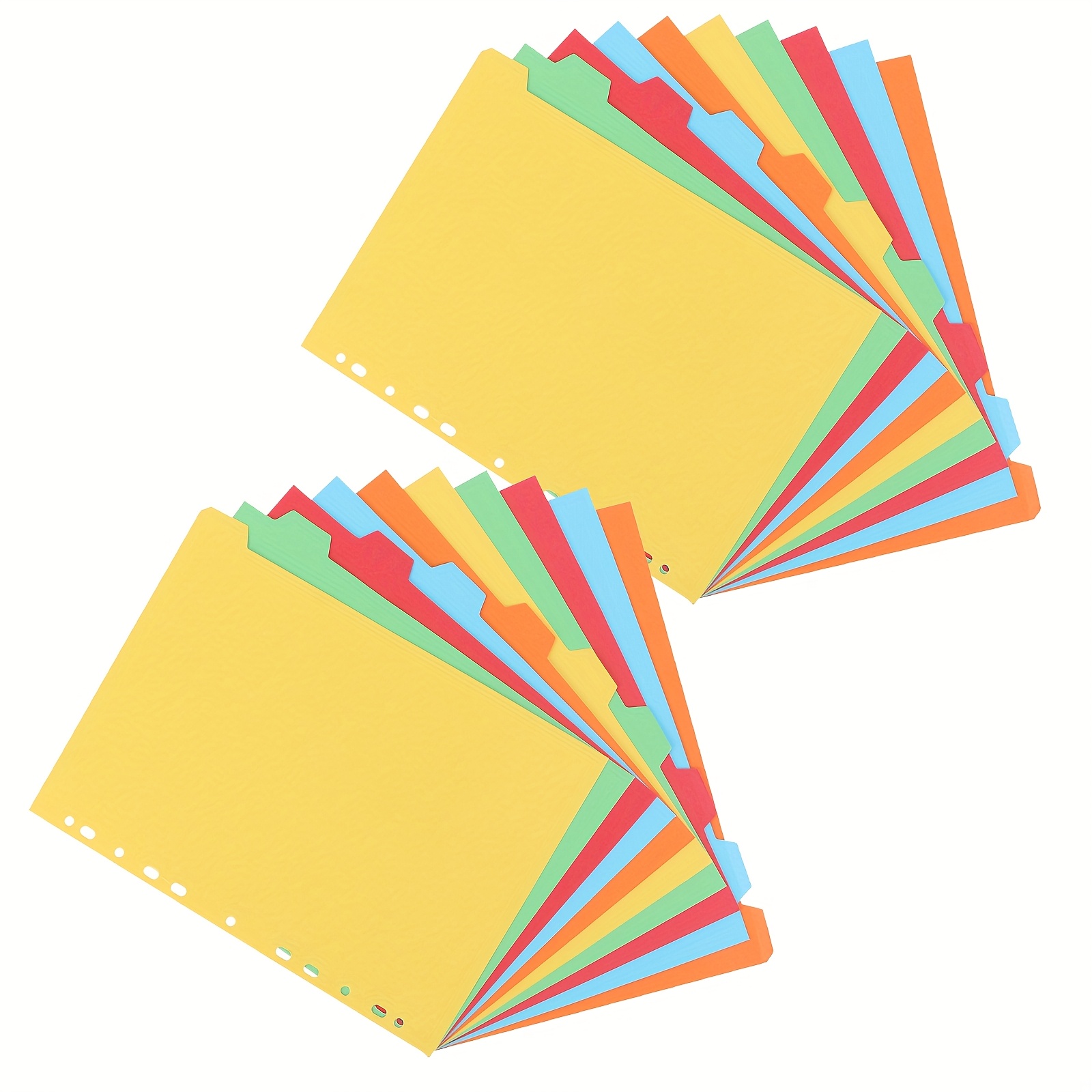   3 ring binder dividers a4 size 11 hole punch 1 10 cut tabs write on paper index divider 5 colors with tabs for 2 3 4 11 ring binders office home