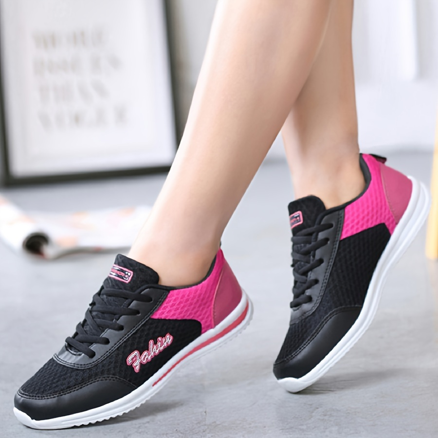 

Women's Mesh Sports Shoes, Breathable Color Low Top Running Sneakers, Casual Outdoor Walking Trainers