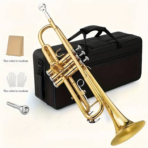 premium bb trumpet brass material with adjustable wrist strap standard trumpet size in multiple colors