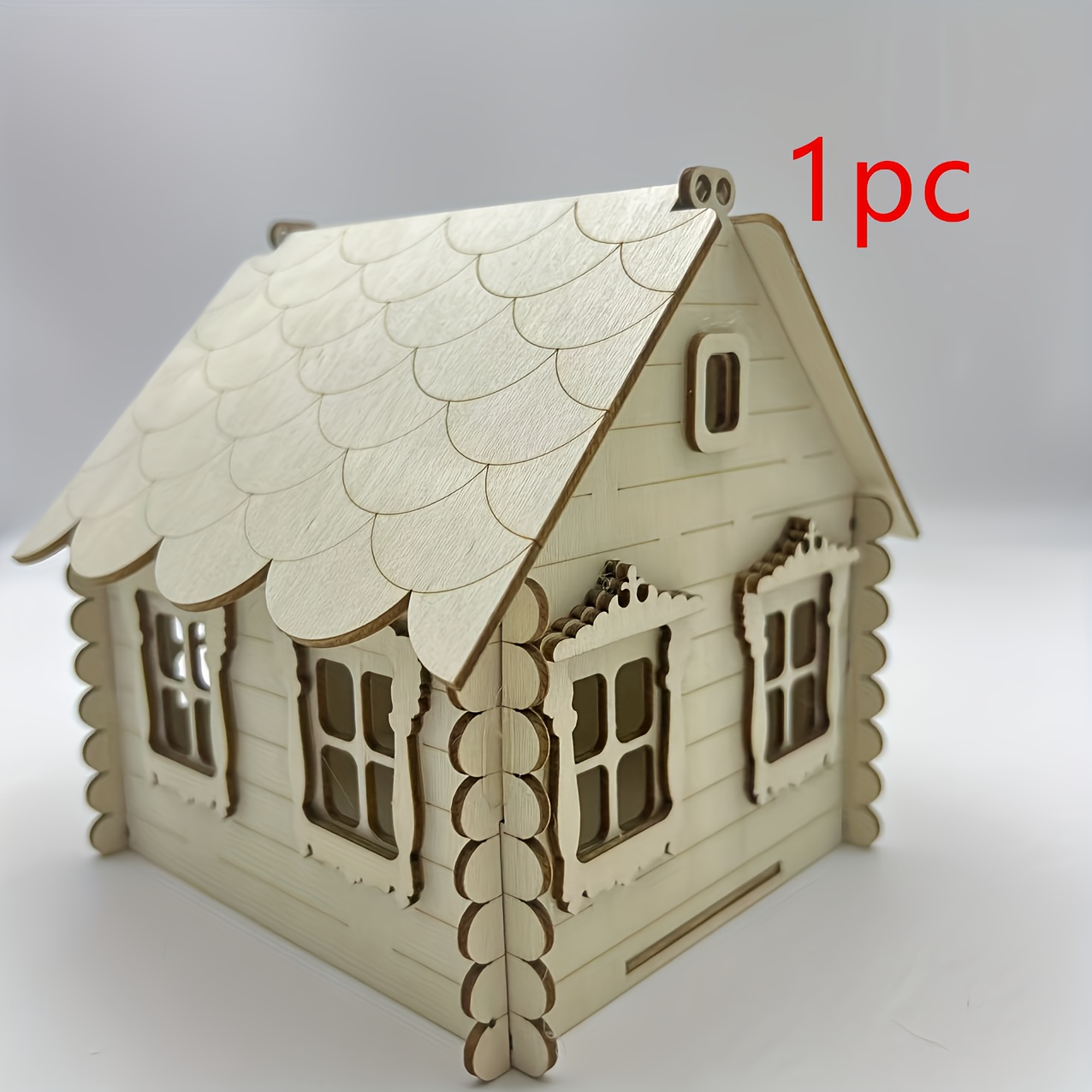 1pc diy wooden cabin building kit natural wood - Temu, image size:1276x1276
