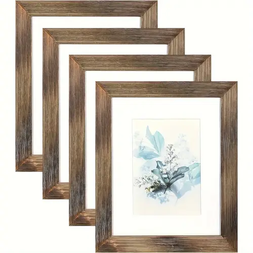 4pcs 8x10 picture frame wood rustic brown for tabletop or wall decor