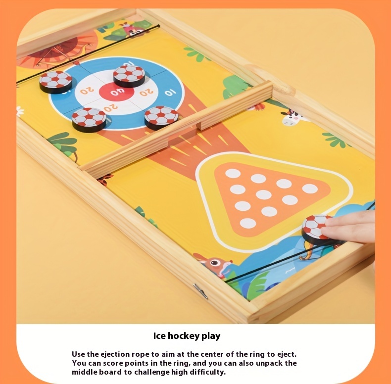 Luxurious 5-in-1 Color Wooden Tabletop Game Set for 2025 - Dual Function Multi-Game Board with Table Tennis, Chess, Hockey, Bowling, and Ludo - Ideal for Family Entertainment and Holiday Gift, Family Entertainment Gift|Vibrant Game Design|Durable Wooden Pieces, Game Accessories