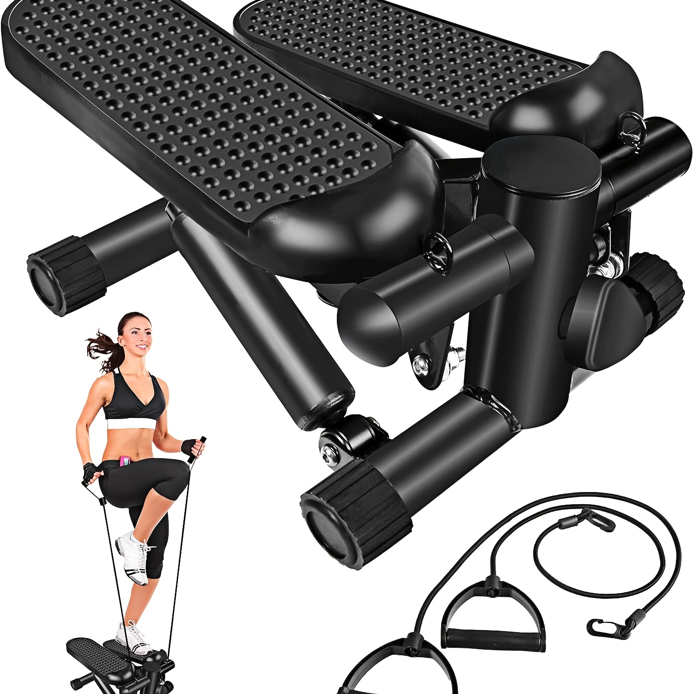 Image of Stepper Machine, Home Trainer, Slimming Fitness Exercise Machine, 3-in-1 Stair Climber For Legs And , Adjustable Height, Stair Climbing, Fitness Equipment, Compact And , Without Battery