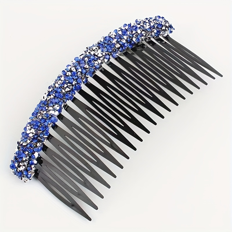 TEMU Full Diamond Insert Comb Broken Hair Hairpin Insert Comb Broken Hair Finishing Rhinestone Hair Comb Bangs Clip Hairpin Clip Headdress