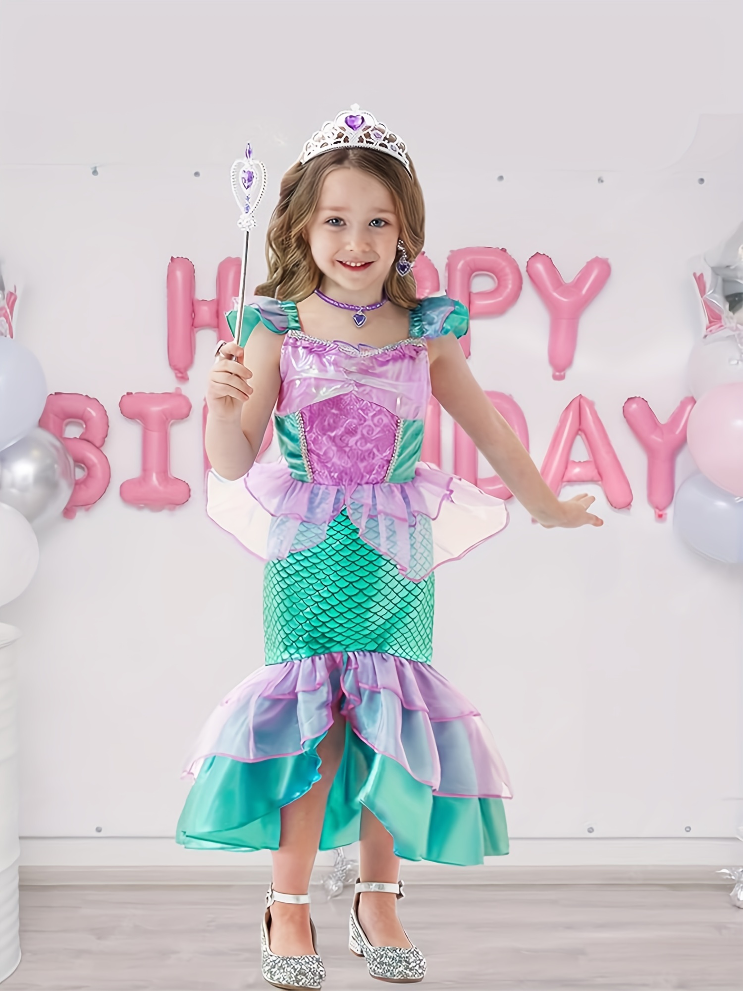 mermaid costume girls halloween birthday Temu Saudi Arabia