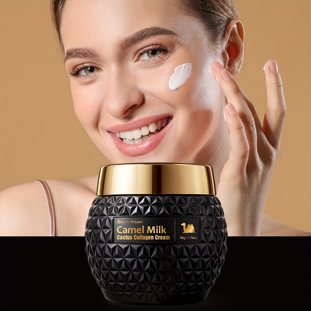 beauty     cactus collagen cream 50g 1 76oz hydrating firming day night moisturizer with retinol hyaluronic acid vitamin e non greasy lightweight formula for all light beige types skincare routine elegant packaging sleek jar design 1