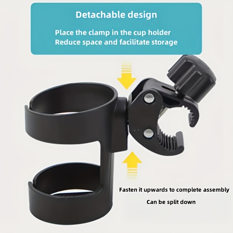 1pc universal 360 rotatable cup holder for stroller bike walker wheelchair   pp material suitable for kids aged 3 6 years secure convenient beverage holder details 5