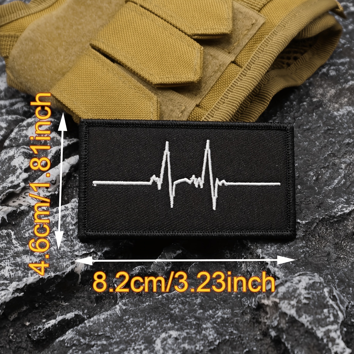 TEMU 1 parche bordado retro con de línea EKG de , aplique para coser con plancha para reparación y decoración de ropa, ideal para chaquetas, jeans,