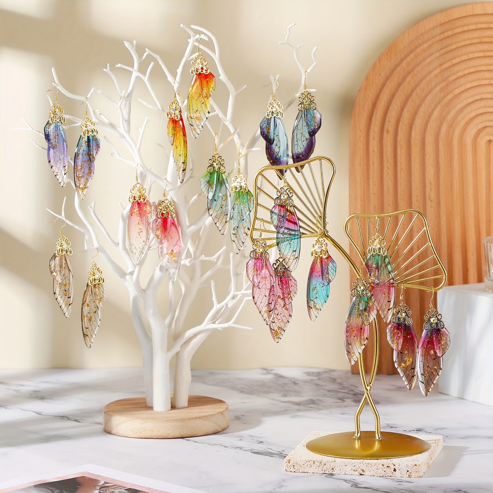 TEMU 10 Pairs Wing Drop Earrings Alloy, , Lightweight, Summer Collection, Wedding, Formal, Special Occasions
