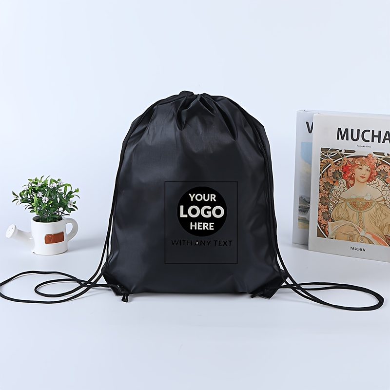 TEMU 10pcs Personalized Photo/logo Marathon Event Storage Double Drawstring Oxford Cloth Drawstring Pouch Backpack Soccer Bag Custom Logo Printing