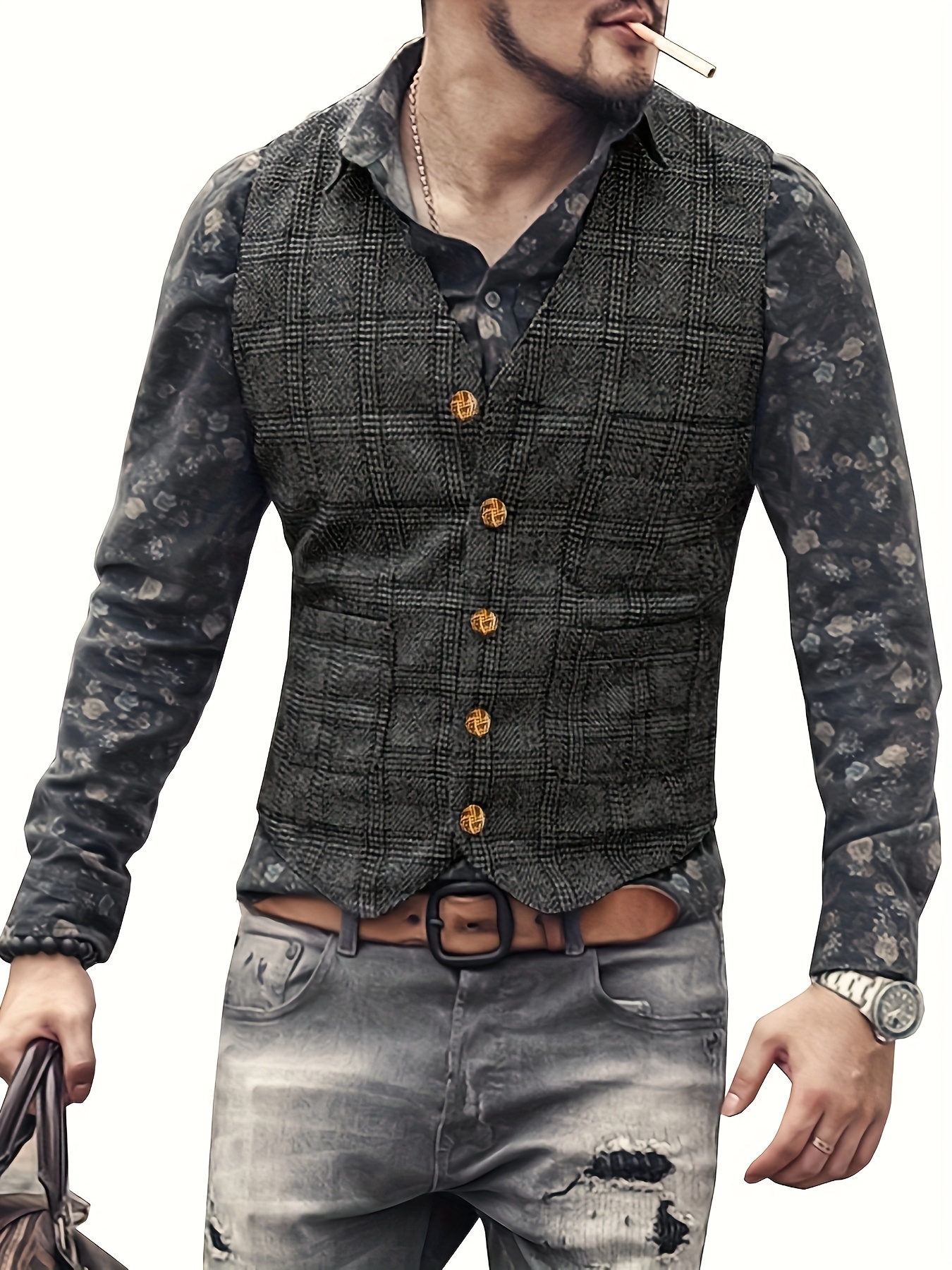 gilet cardigan in lana a quadri feste e Temu Italy