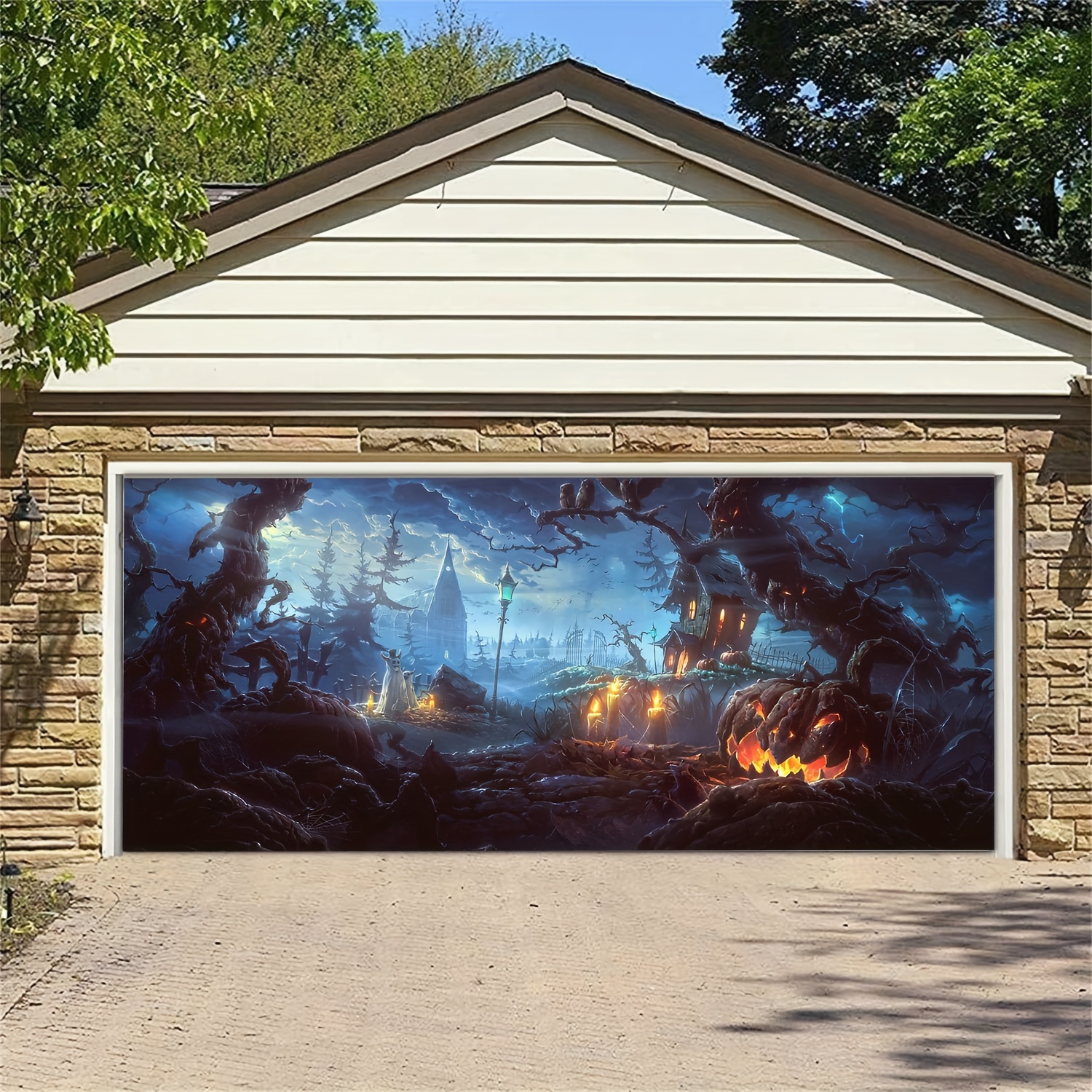 

Creepy Halloween Garage Door Banner Mural