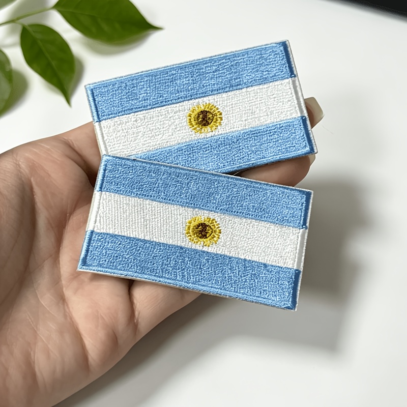 TEMU 2pcs Set Of Embroidered Flag Patches, Suitable For Ironing And Sewing, Used As Decorative Patches For Sportswear, Hats, Shoes, And Packaging, As
