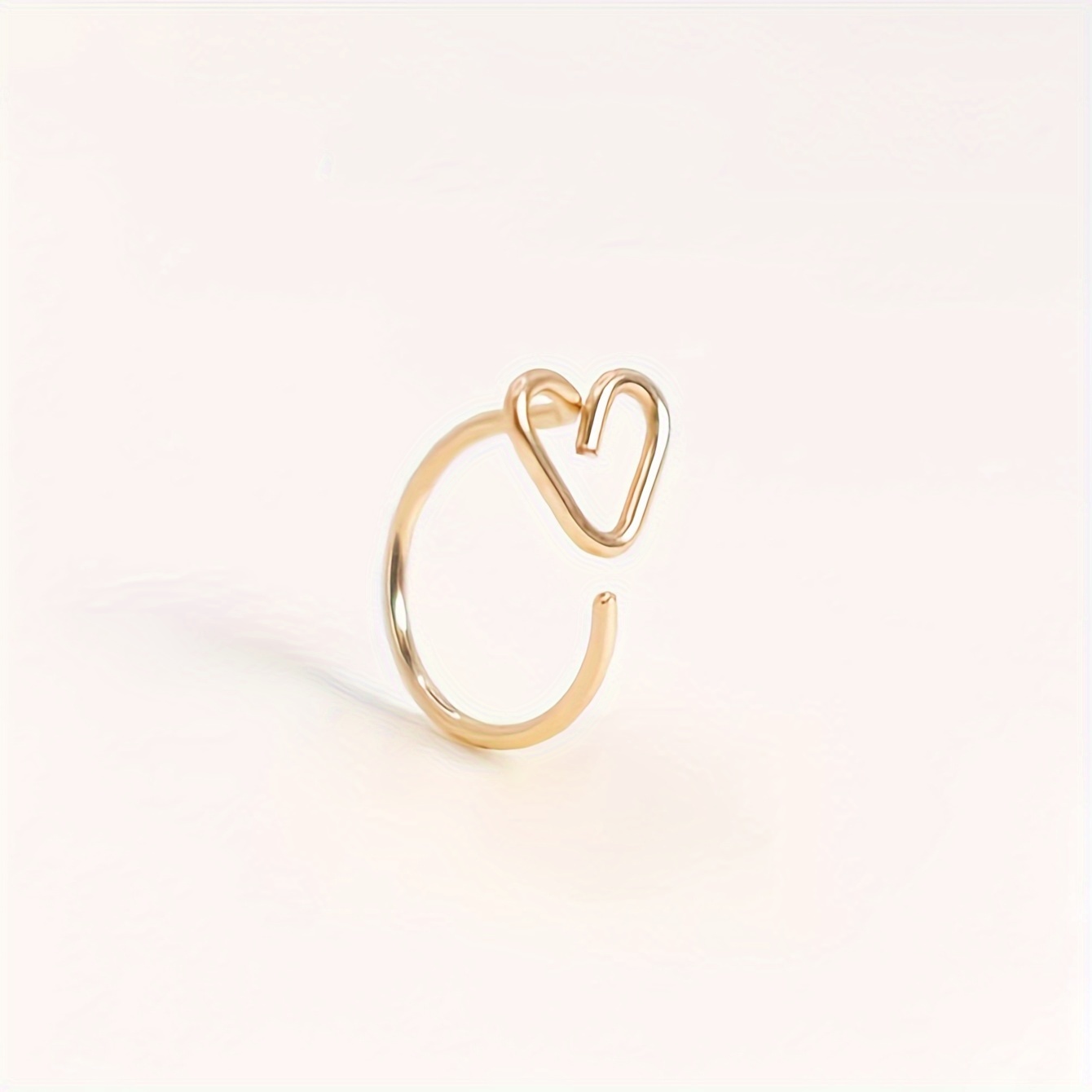1pc Women's Steel Nose Stud Heart-shaped Earrings Lip Ring Nose Ring Piercing Jewelry
