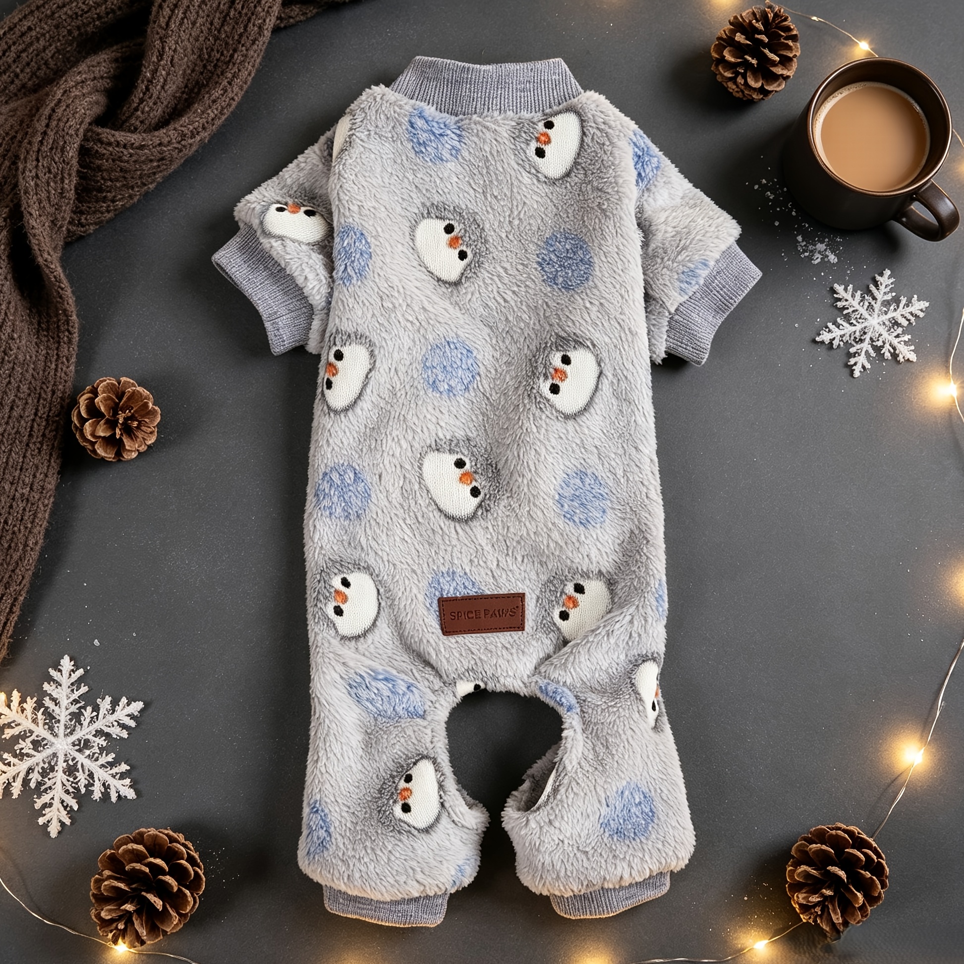 TEMU Pigiama in peluche per cani di taglia, , invernale, caldo, pigiama in pile per cuccioli, maglia, completo, abbigliamento per cani per climi ,