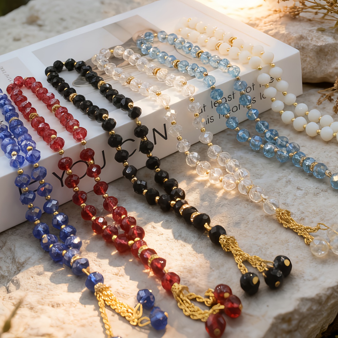 6-pack 33pcs Beads Rosary Ramadan Holiday Gift Beads Keychain Key Chain