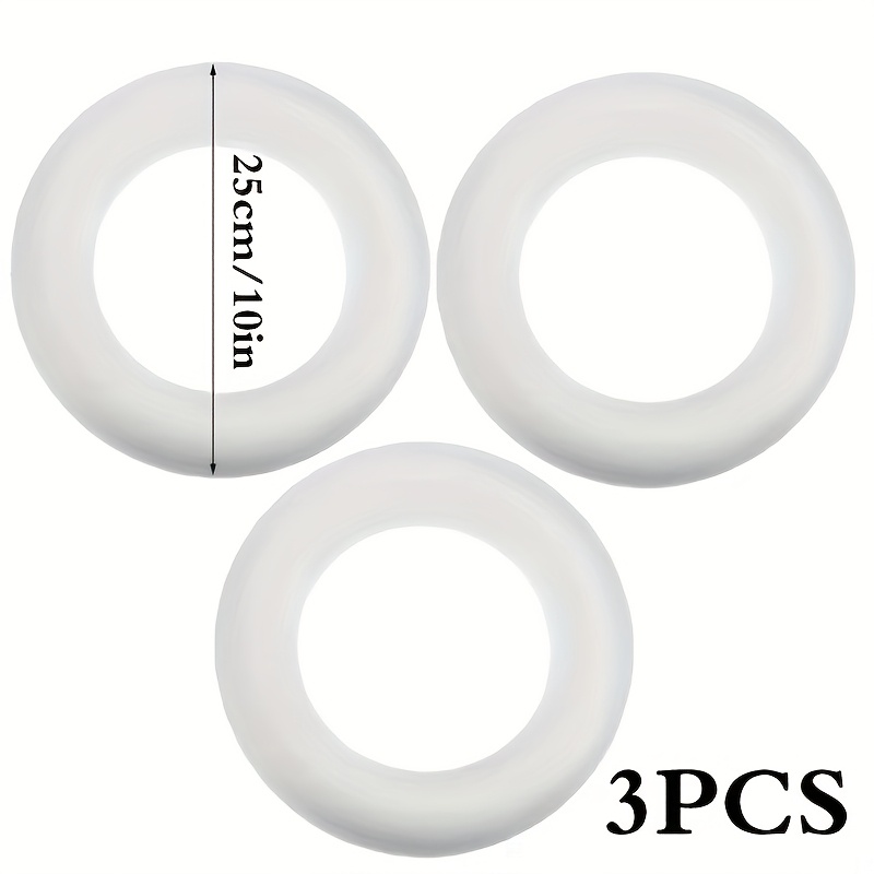 Lot De 3 Anneaux En Mousse Polystyrène - 25 Cm De Diamètre - Pour Couronnes DIY, Décorations Mariage, Noël