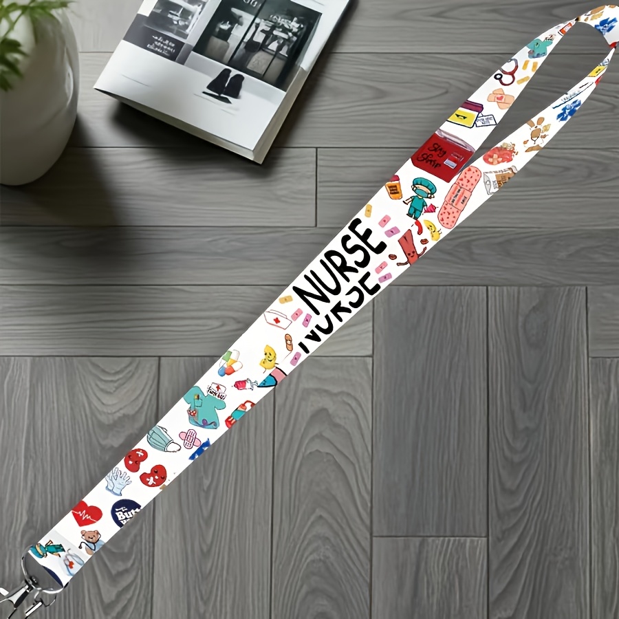Image of 2d 1 Cute, Stylish, And Fun Nurse Lanyard With For Mobile Phone, Work Badge, For Office, Study, And Entertainment, Neck Lanyard, Long Gift