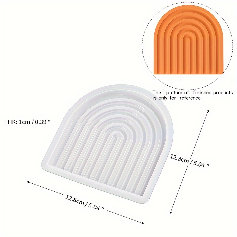 1pc Resin Cement Tray Molds Striped Pallet Coaster Silicone Mold Diy Handmade Concrete Home Decorative Tool For Plate Jewelry Storage Home Decor