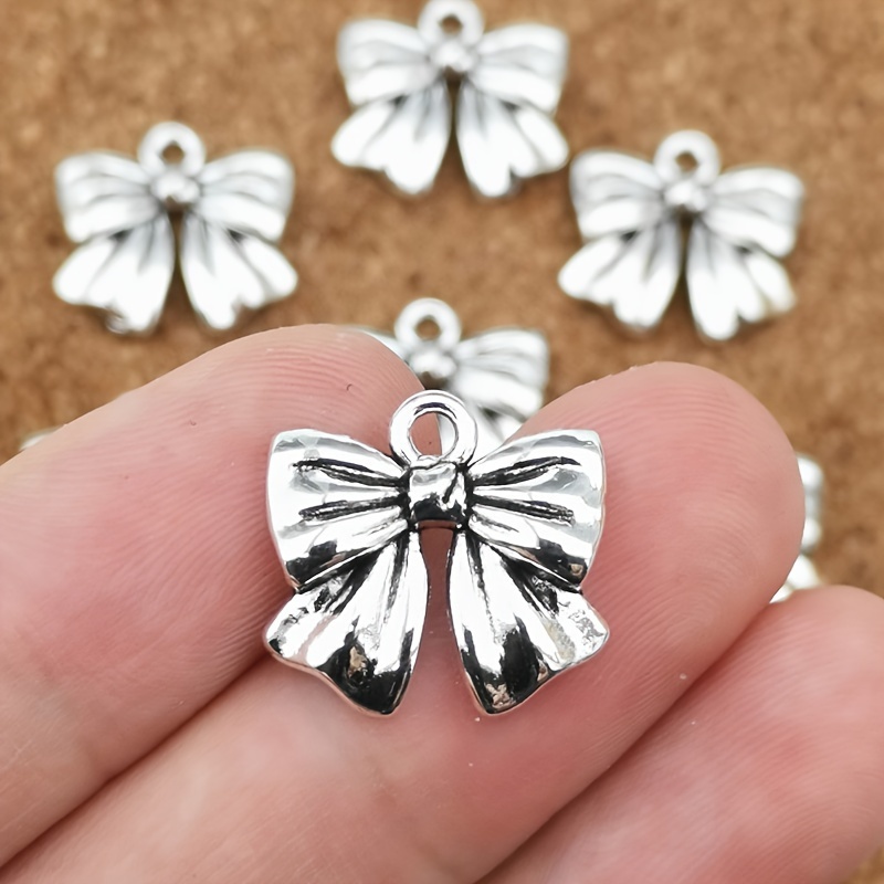 

8/16pcs Zinc Alloy Bow Pendant Charms, Antique Silvery Knot , For Making, Earrings, Bracelets, Necklaces, Handbag & Keychain Accessories