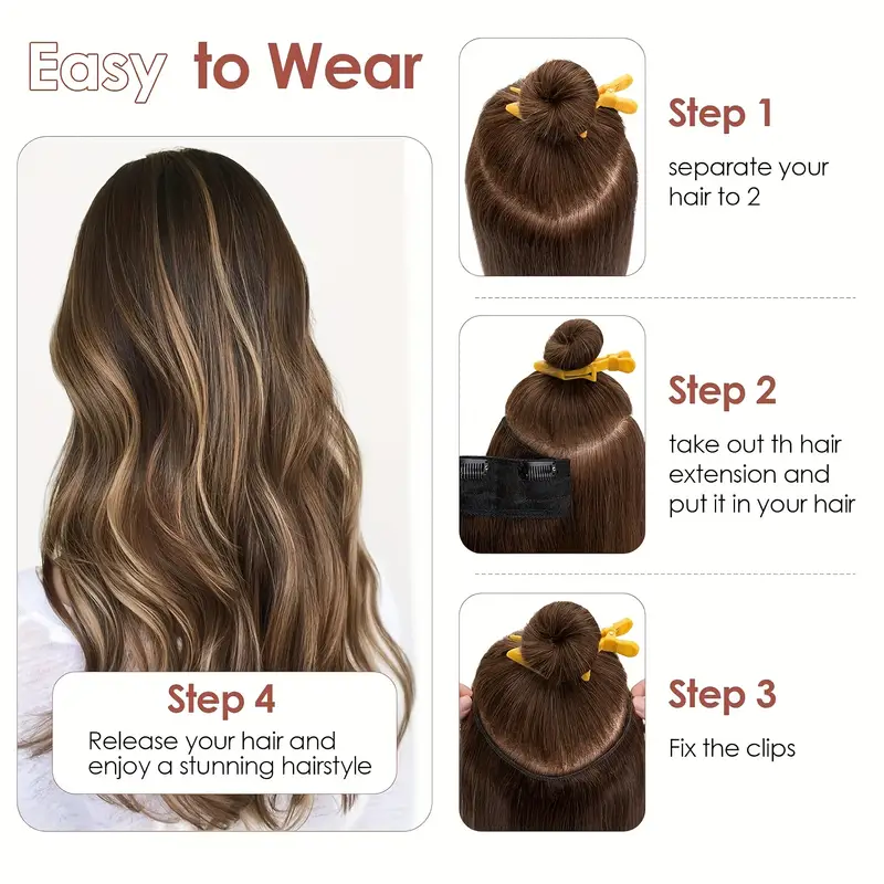 v shape clip hair extensions human hair 30.48-55.88 cm ombre blonde to caramel blonde highlight one hairpiece clip in hair extension human hair with seamless weft for women details 1