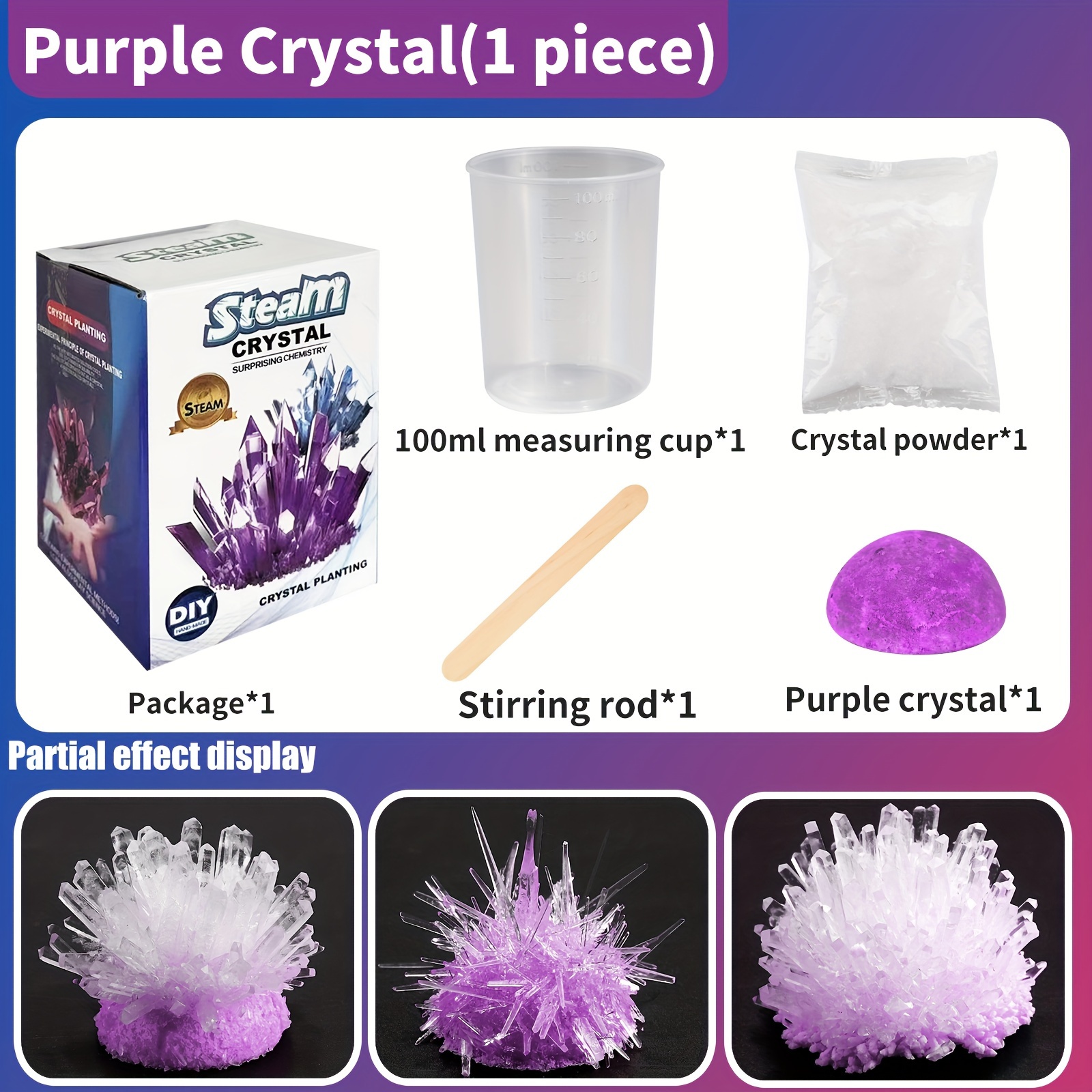 Image of Science Educational Toy, Crystal Growing Kit, Educational Puzzle Toy, Crystal, Halloween And Christmas Gifts, Random Color