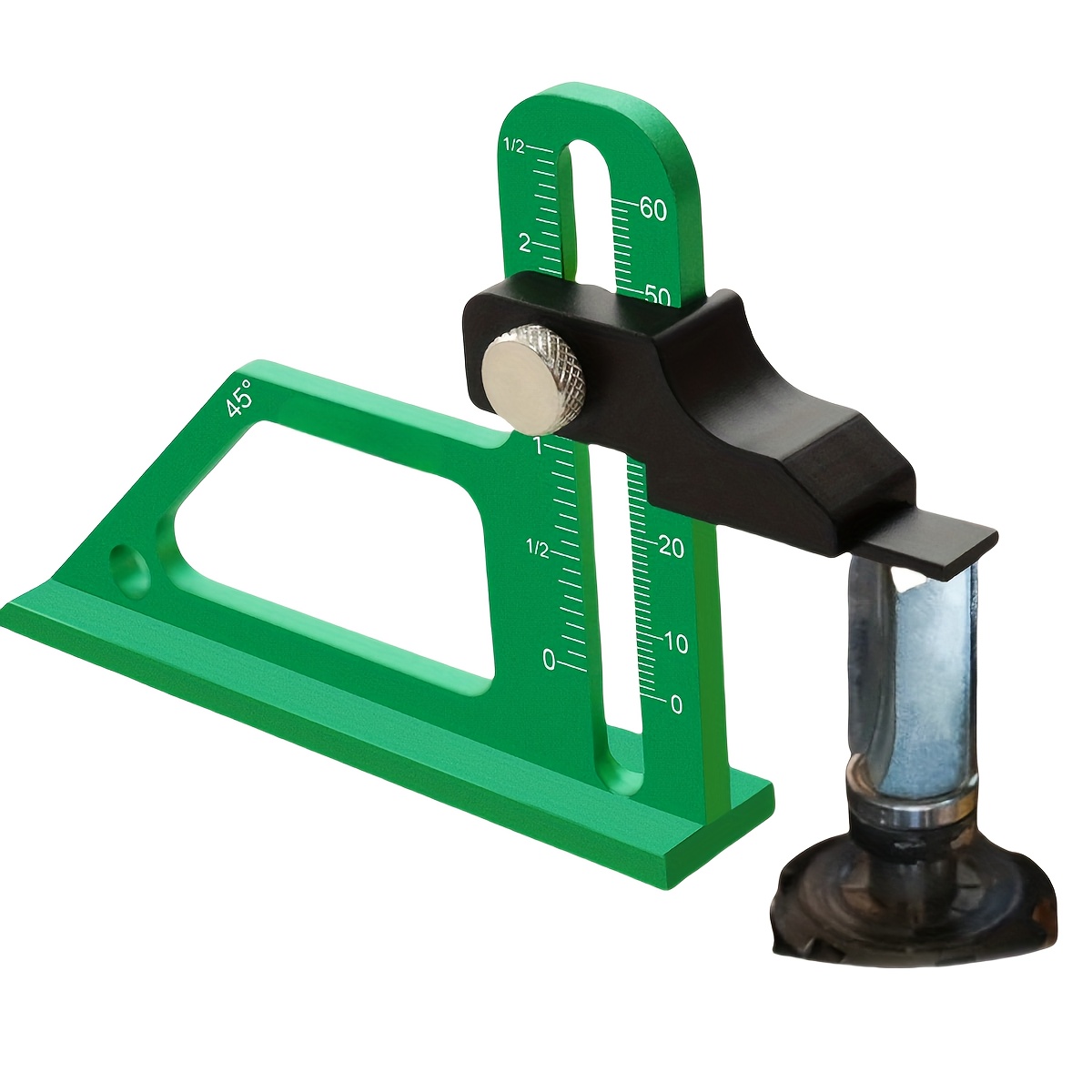   precision woodworking height gauge cnc machined aluminum alloy 0 60mm depth dual inch mm scale green for table saw setup router table drill accessory measuring tool setting up gauge