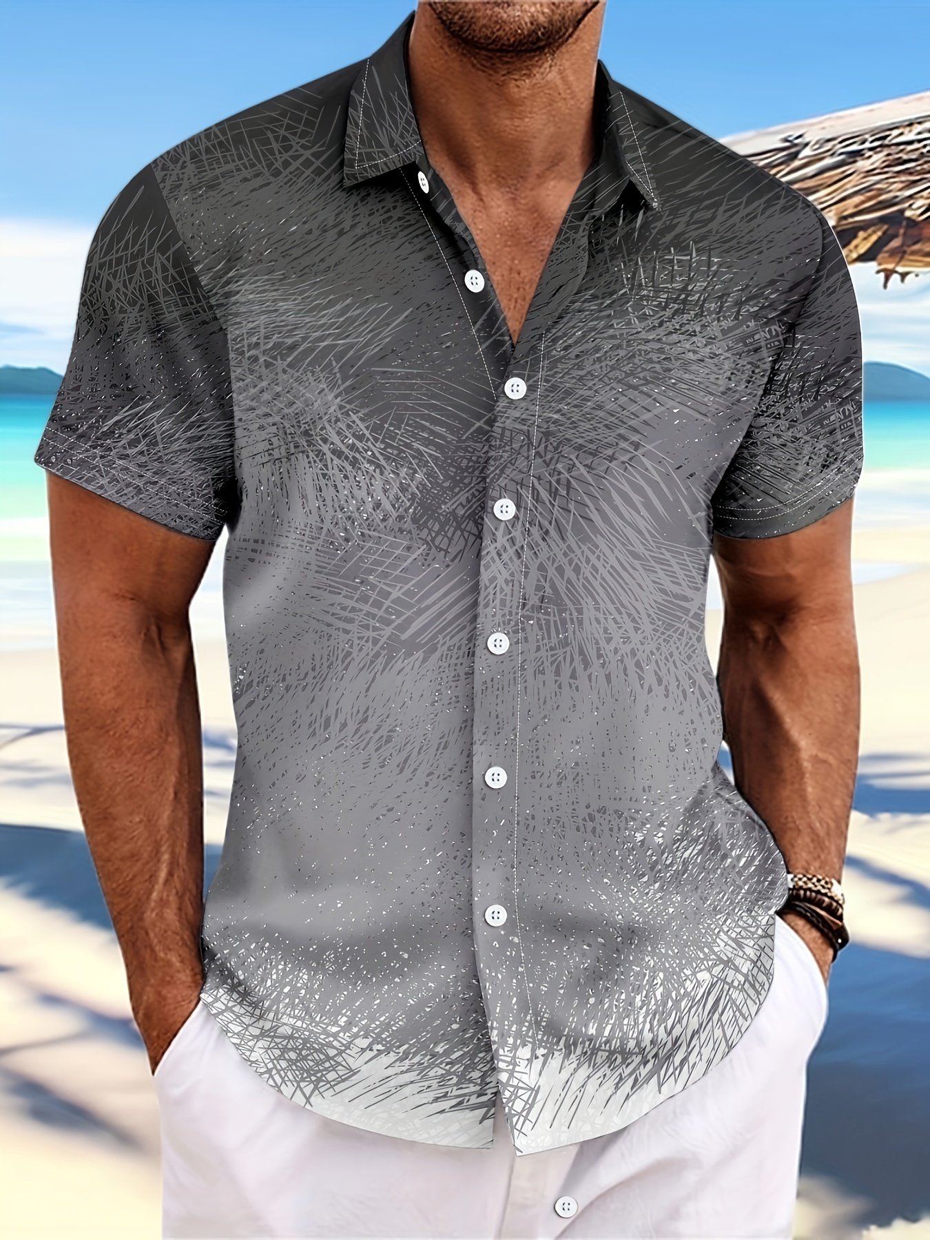 jovati Short Sleeve Dress Shirts for Men Men Solid Casual Turn-Down Collar  Pocket Button Short Sleeve Shirt Blouse Long Sleeve Shirt Men Mens Short