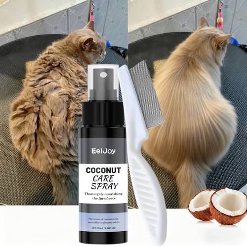 plant safe gentle pet detangling spray 100ml daily hair care for smooth fur professional detangling comb suitable for dogs and cats